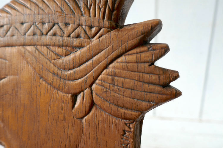 Cacique Terepaima テレパイマ インディアン 酋長 先住民 木製 アンティーク 壁飾り ウォールデコ スーベニア品