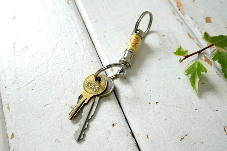 Shell シェル GASIFICATION COAL  アドバタイジング ヴィンテージ キーホルダー アメ車 フォード GAS Key 鍵付き USA