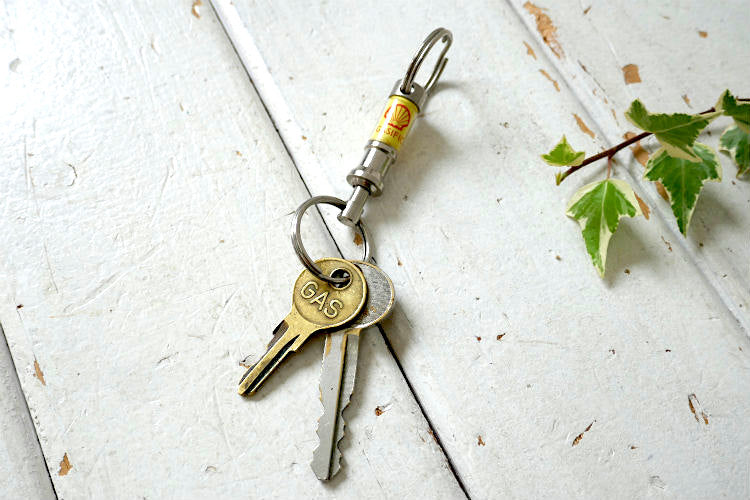 Shell シェル GASIFICATION COAL  アドバタイジング ヴィンテージ キーホルダー アメ車 フォード GAS Key 鍵付き USA