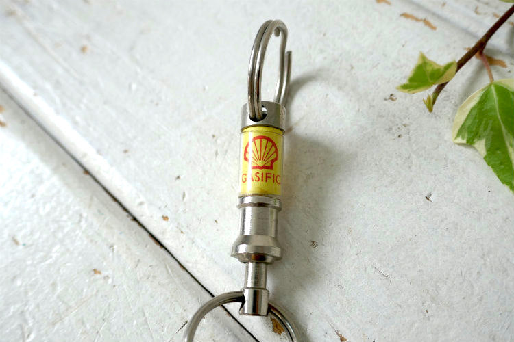 Shell シェル GASIFICATION COAL  アドバタイジング ヴィンテージ キーホルダー アメ車 フォード GAS Key 鍵付き USA