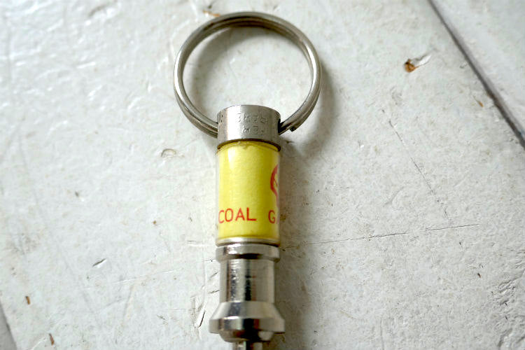 Shell シェル GASIFICATION COAL  アドバタイジング ヴィンテージ キーホルダー アメ車 フォード GAS Key 鍵付き USA