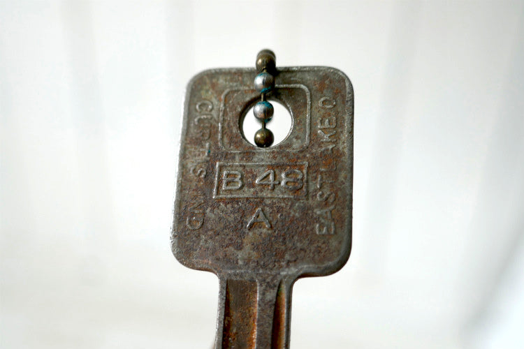 GM ゼネラルモーターズ 1966's イリノイ州 ナンバープレート型 ヴィンテージ キーホルダー 古鍵 2本付き アメ車 USA