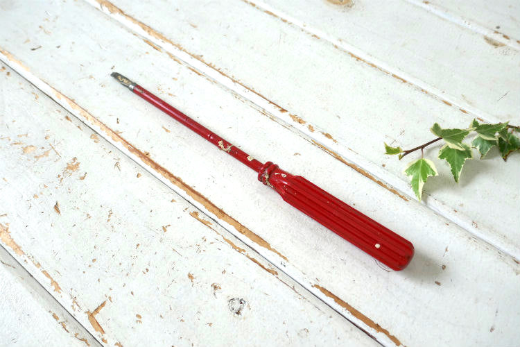 USA ヴィンテージ　マイナス ドライバー　工具　TOOLS レッドカラー クラシックハンドル　ペンキ付き