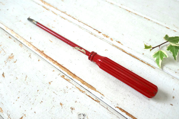 USA ヴィンテージ　マイナス ドライバー　工具　TOOLS レッドカラー クラシックハンドル　ペンキ付き