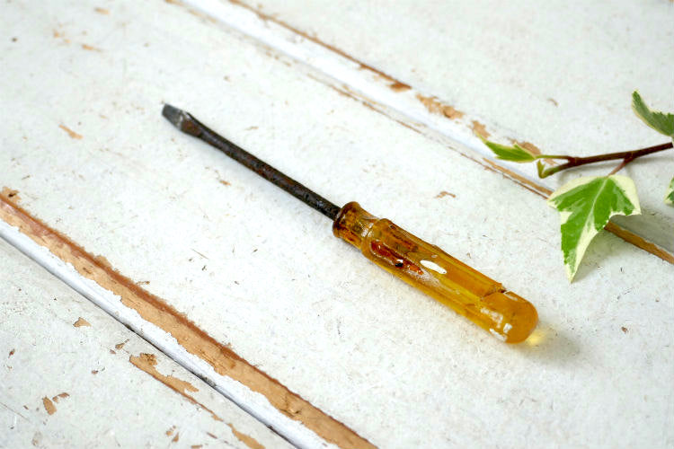 USA ヴィンテージ 小さな マイナス ドライバー 工具 クラシックハンド ガレージ雑貨 DIY