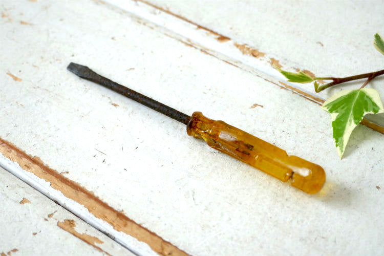 USA ヴィンテージ 小さな マイナス ドライバー 工具 クラシックハンド ガレージ雑貨 DIY