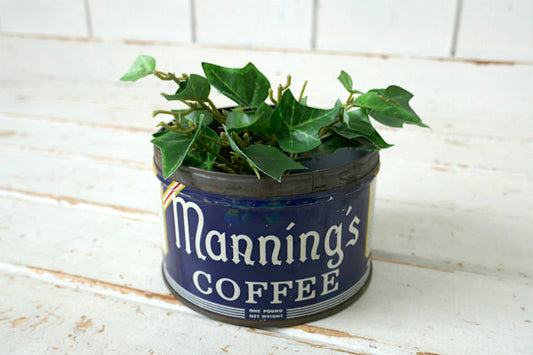 Manning's COFFEE カリフォルニア サンフランシスコ ティン製 ヴィンテージ コーヒー缶 ティン缶 USA