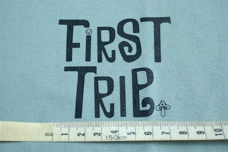 First Trip ファーストトリップ スマイル＆キノコ 60's デザイン スモーキーグリーン オリジナル ロングスリーブTシャツ ロンT 新品 アパレル
