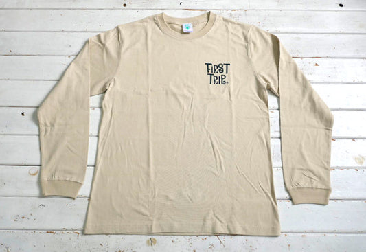 First Trip ファーストトリップ スマイル＆キノコ 60's デザインサンドベージュ オリジナル ロングスリーブTシャツ ロンT 新品 アパレル