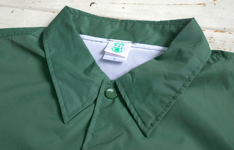 First Trip Surf All Day ファーストトリップ カレッジロゴ コーチジャケット フォレストグリーン オリジナル   裏地付 Lサイズ