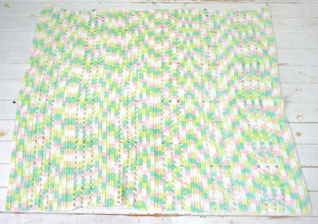 アメリカ パステルカラー ヴィンテージ ニットブランケット ひざ掛け ブランケット ベビーブランケット USA