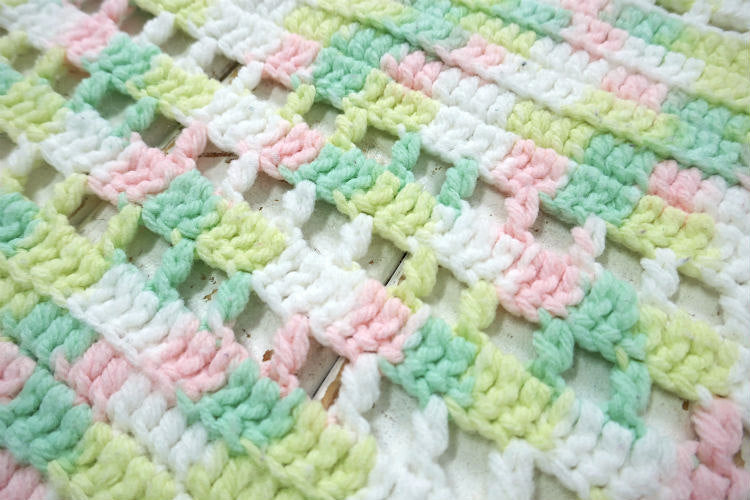 アメリカ パステルカラー ヴィンテージ ニットブランケット ひざ掛け ブランケット ベビーブランケット USA