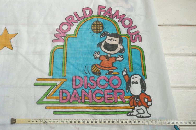 SNOOPY スヌーピー ピーナッツの仲間たち ディスコ柄 60' ヴィンテージ ユーズドシーツ ベッドシーツ(ボックスタイプ) USA