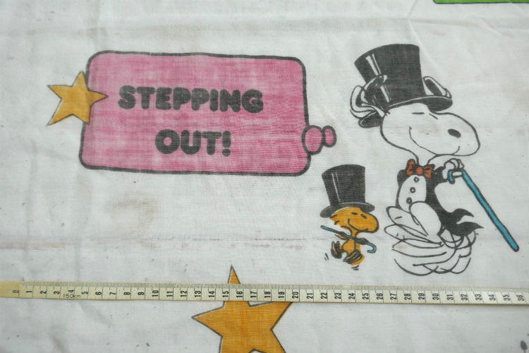 SNOOPY スヌーピー ピーナッツの仲間たち ディスコ柄 60' ヴィンテージ ユーズドシーツ ベッドシーツ(ボックスタイプ) USA