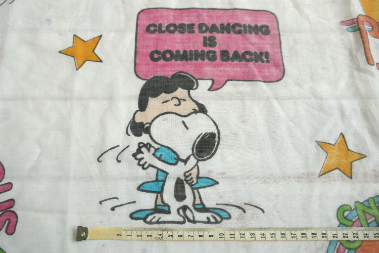 SNOOPY スヌーピー ピーナッツの仲間たち ディスコ柄 60' ヴィンテージ ユーズドシーツ ベッドシーツ(ボックスタイプ) USA