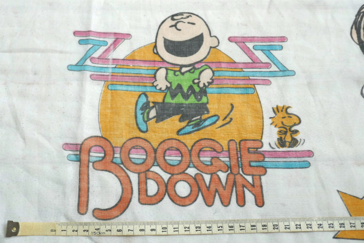 SNOOPY スヌーピー ピーナッツの仲間たち ディスコ柄 60' ヴィンテージ ユーズドシーツ ベッドシーツ(ボックスタイプ) USA