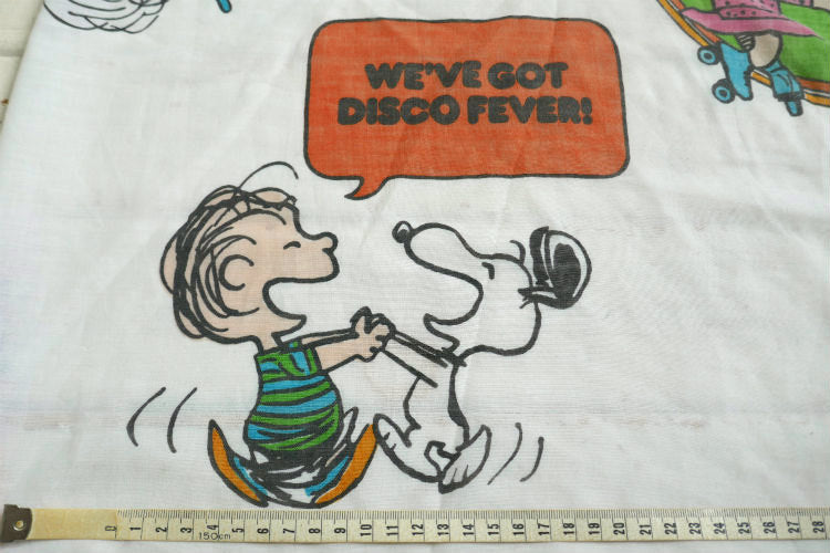 SNOOPY スヌーピー ピーナッツの仲間たち ディスコ柄 60' ヴィンテージ ユーズドシーツ ベッドシーツ(ボックスタイプ) USA