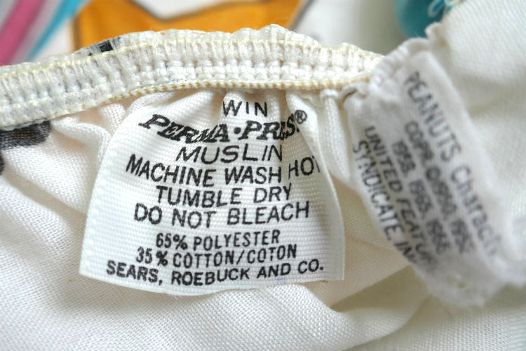 SNOOPY スヌーピー ピーナッツの仲間たち ディスコ柄 60' ヴィンテージ ユーズドシーツ ベッドシーツ(ボックスタイプ) USA