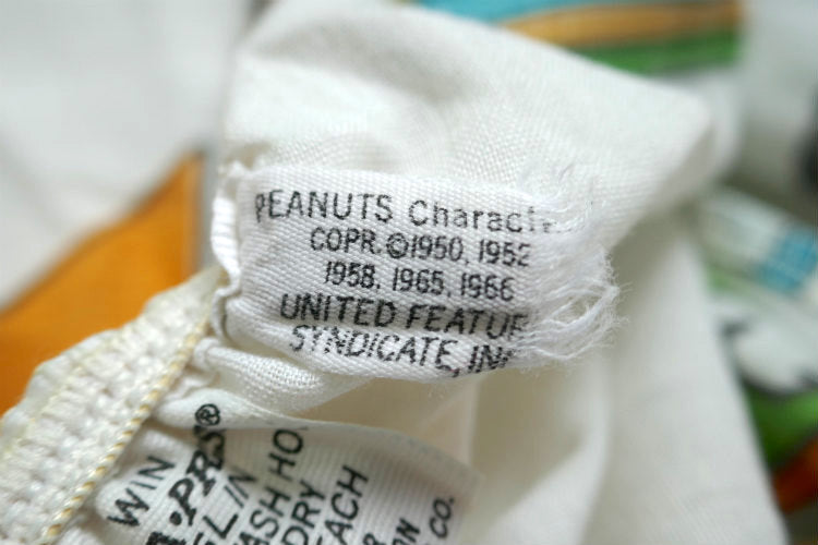 SNOOPY スヌーピー ピーナッツの仲間たち ディスコ柄 60' ヴィンテージ ユーズドシーツ ベッドシーツ(ボックスタイプ) USA