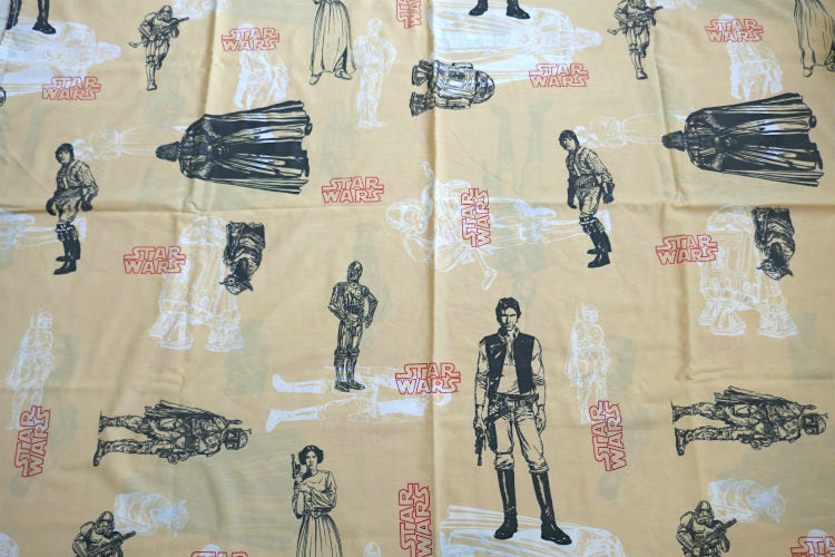 STAR WARS スターウォーズ ハンソロ ダースベイダー ヨーダ R2-D2 C-3PO レイアオーガナ フラットシーツ ベッドシーツ(1/2) USA