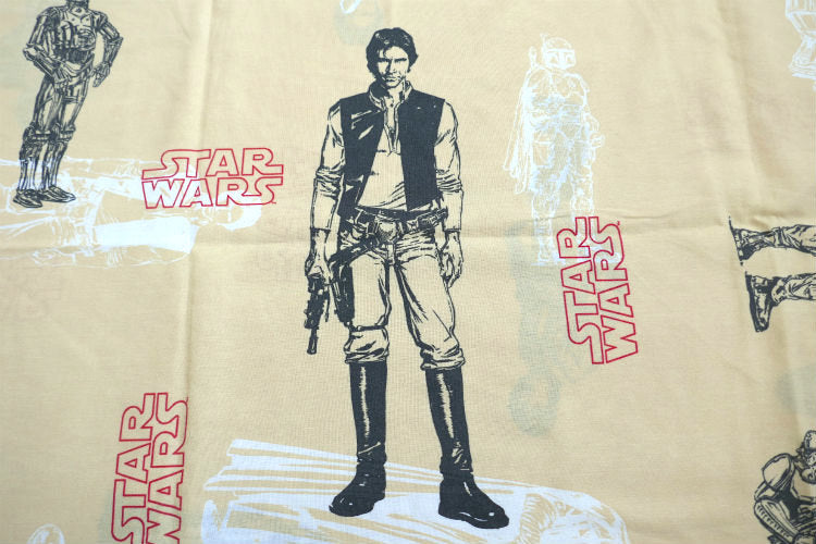 STAR WARS スターウォーズ ハンソロ ダースベイダー ヨーダ R2-D2 C-3PO レイアオーガナ フラットシーツ ベッドシーツ(1/2) USA