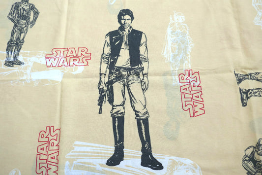 STAR WARS スターウォーズ ハンソロ ダースベイダー ヨーダ R2-D2 C-3PO レイアオーガナ フラットシーツ ベッドシーツ(1/2) USA