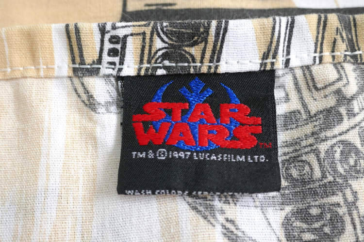 STAR WARS スターウォーズ ハンソロ ダースベイダー ヨーダ R2-D2 C-3PO レイアオーガナ フラットシーツ ベッドシーツ(1/2) USA