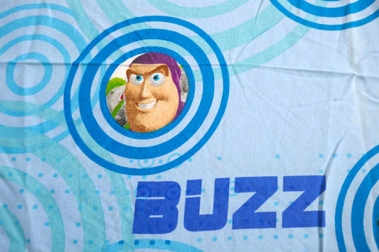 トイストーリー バズ ライトイヤー ウッディ レックス ブルズアイ キャラクター ビンンテージ ユーズドシーツ(フラット)