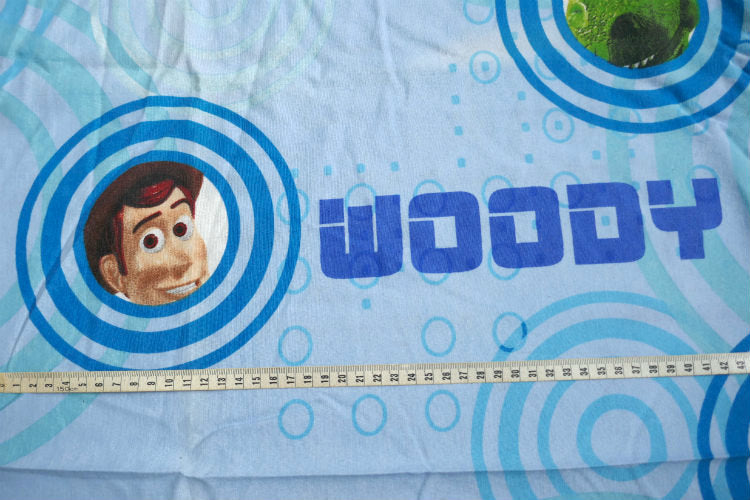 トイストーリー バズ ライトイヤー ウッディ レックス ブルズアイ キャラクター ビンンテージ ユーズドシーツ(フラット)