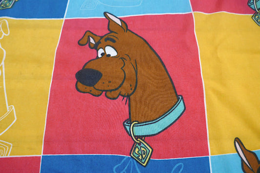 スクービードゥー クルッパー 犬 パネル柄 アニメ ビンテージ ユーズドシーツ ベッドシーツ(ボックスタイプ) USA