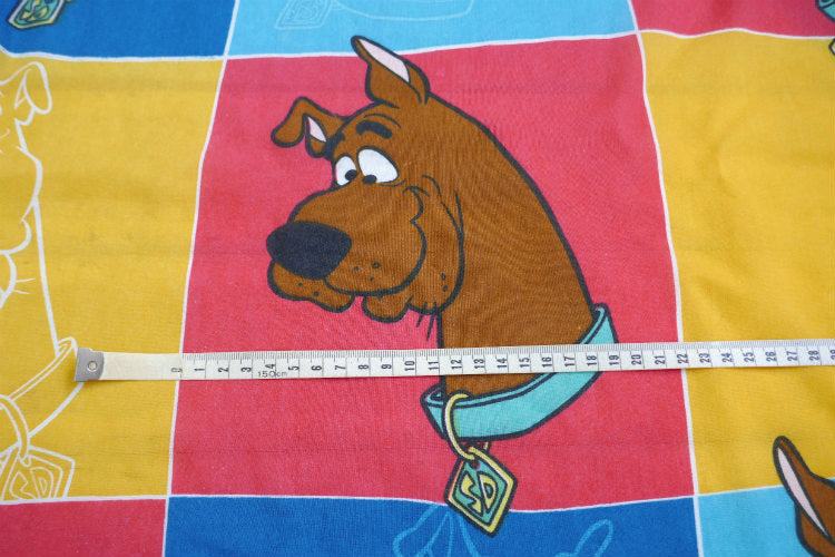 スクービードゥー クルッパー 犬 パネル柄 アニメ ビンテージ ユーズドシーツ ベッドシーツ(ボックスタイプ) USA