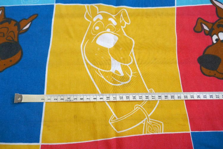 スクービードゥー クルッパー 犬 パネル柄 アニメ ビンテージ ユーズドシーツ ベッドシーツ(ボックスタイプ) USA