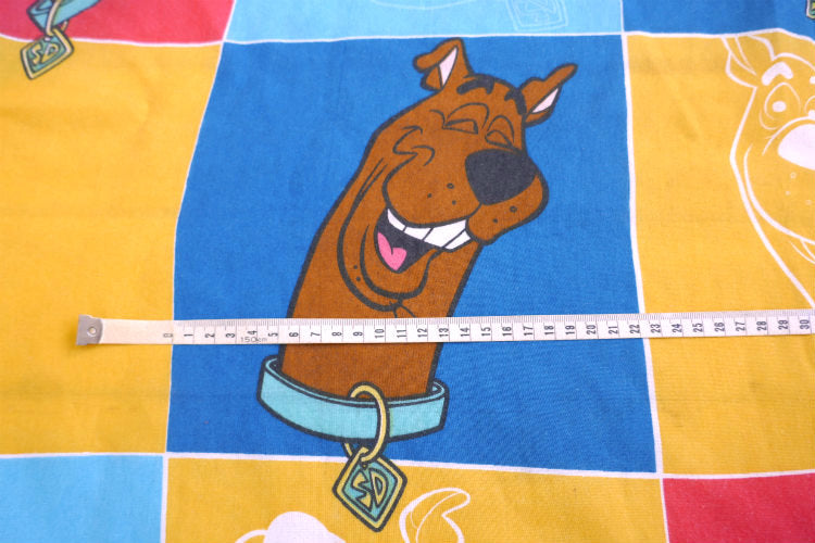 スクービードゥー クルッパー 犬 パネル柄 アニメ ビンテージ ユーズドシーツ ベッドシーツ(ボックスタイプ) USA