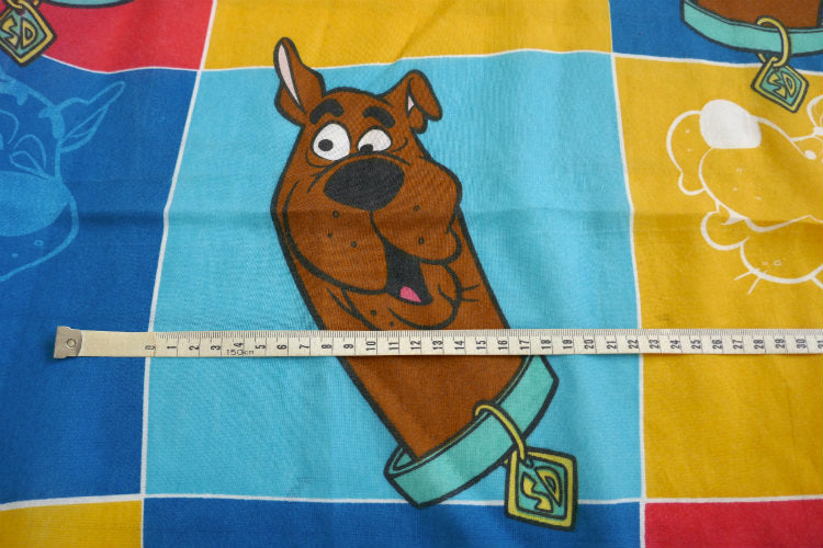 スクービードゥー クルッパー 犬 パネル柄 アニメ ビンテージ ユーズドシーツ ベッドシーツ(ボックスタイプ) USA