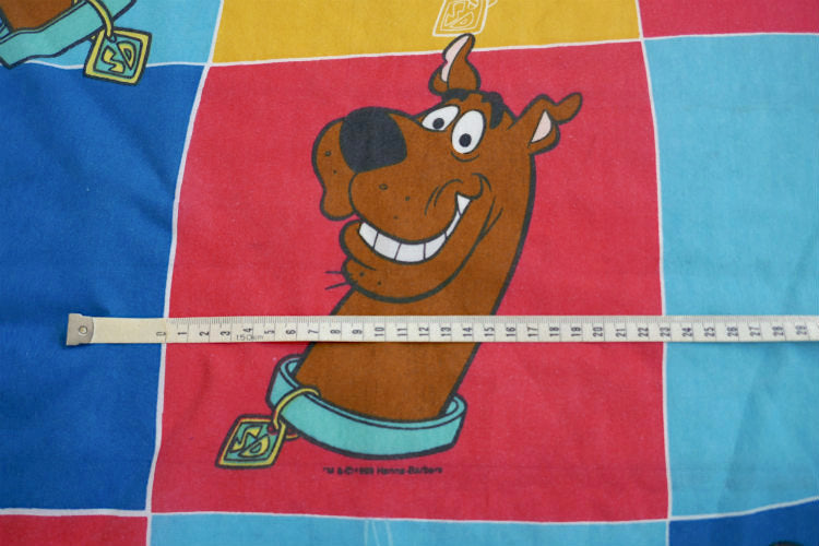 スクービードゥー クルッパー 犬 パネル柄 アニメ ビンテージ ユーズドシーツ ベッドシーツ(ボックスタイプ) USA