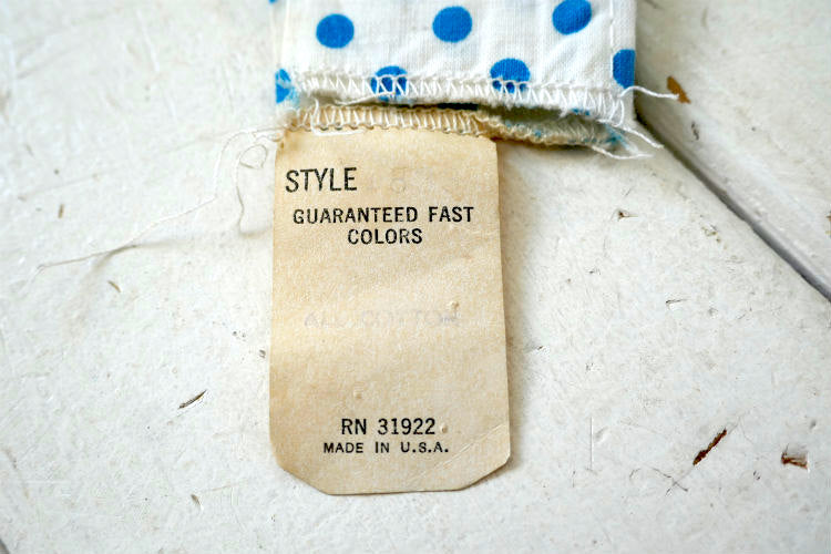 eat drink and be merry tomorrow we diet! ドット柄 コットン製 50's デッドストック ビンテージ エプロン 古着 USA