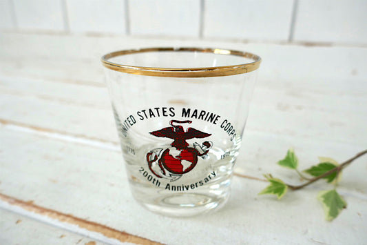 US Marine Corp USMC アメリカ海兵隊 200周年 記念品 1975年 ヴィンテージ ウイスキー ロックグラス タンブラー グラス ガラスコップ 食器 USA Ⅰ