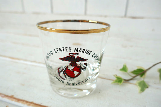 US Marine Corp USMC アメリカ海兵隊 200周年 記念品 1975年 ヴィンテージ ウイスキー ロックグラス タンブラー グラス ガラスコップ 食器 USA Ⅱ