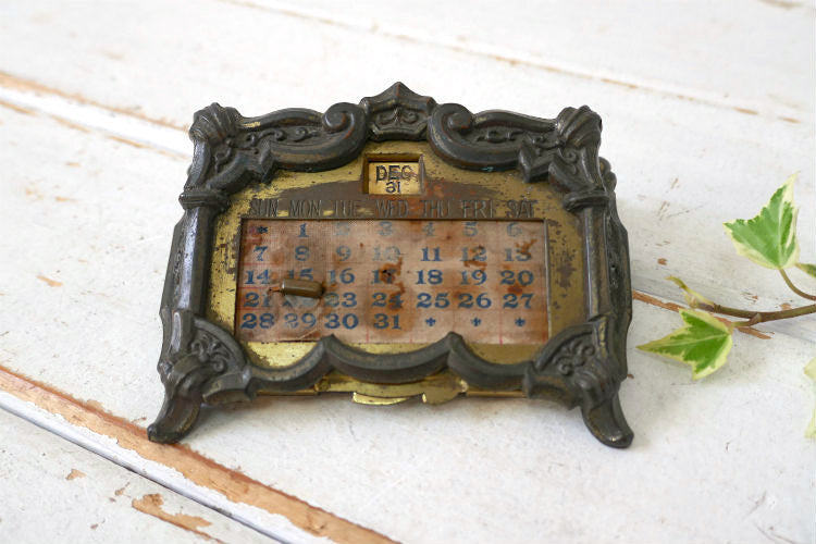 Kronheimer Oldenbusch Co K&O 真鍮製 アールデコ OLD 1920's アンティーク デスクカレンダー 卓上カレンダー USA