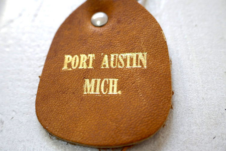 ポートオースティン ミシガン州　PORT AUSTIN MICH  デッドストックヴィンテージ レザー 革 キーホルダー USA