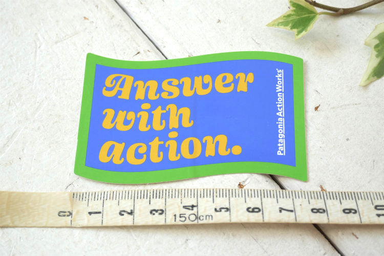 パタゴニア Patagonia Action Works Answer with action. ステッカー  USA アウトドアブランド 環境活動