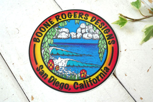 BOONE ROGERS DESIGNS ブーン ロジャース サーフボード オリジナル アート ステッカー サンディエゴ カリフォルニアUSA サーフィン