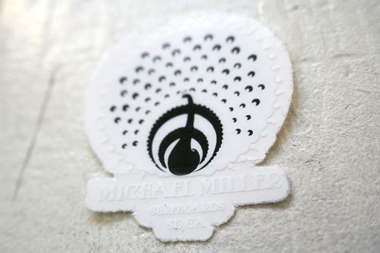 MICHAEL MILLER SURFBOADS マイケルミラー サーフボード 孔雀 オリジナル ステッカー ホワイト サン・ディエゴ カリフォルニア