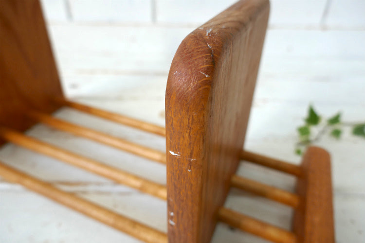 ミッドセンチュリー 木製 無垢 仕切りスライド式  ヴィンテージ ブックスタンド 本立て ブックエンド  USA