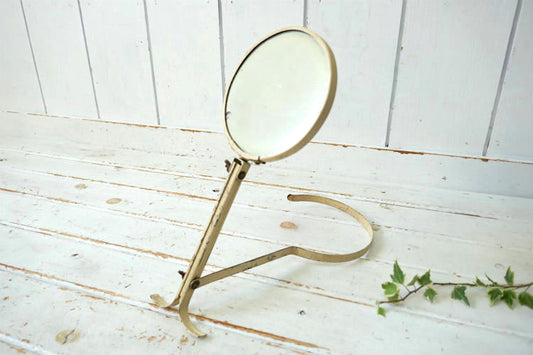 シャビー BARBER SHOP アイアン製 バーバー 可動式 両面タイプ ヴィンテージ シェービング ミラー スイングミラー 鏡 USA