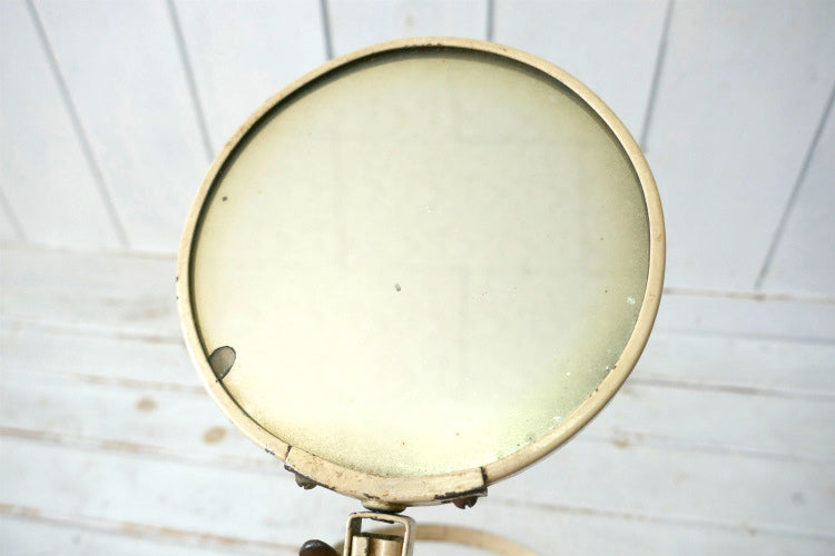 シャビー BARBER SHOP アイアン製 バーバー 可動式 両面タイプ ヴィンテージ シェービング ミラー スイングミラー 鏡 USA