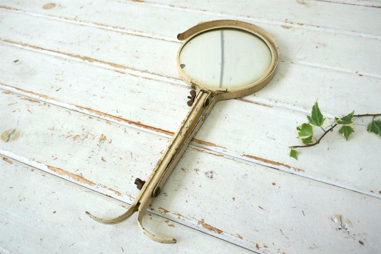 シャビー BARBER SHOP アイアン製 バーバー 可動式 両面タイプ ヴィンテージ シェービング ミラー スイングミラー 鏡 USA