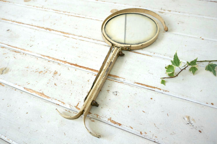 シャビー BARBER SHOP アイアン製 バーバー 可動式 両面タイプ ヴィンテージ シェービング ミラー スイングミラー 鏡 USA