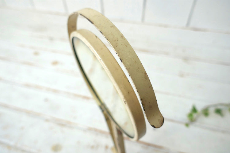 シャビー BARBER SHOP アイアン製 バーバー 可動式 両面タイプ ヴィンテージ シェービング ミラー スイングミラー 鏡 USA