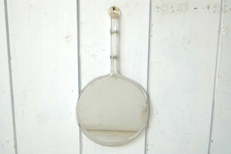 ミッドセンチュリー クリア 両面 50's ヴィンテージ ハンドミラー 手鏡 鏡 USA